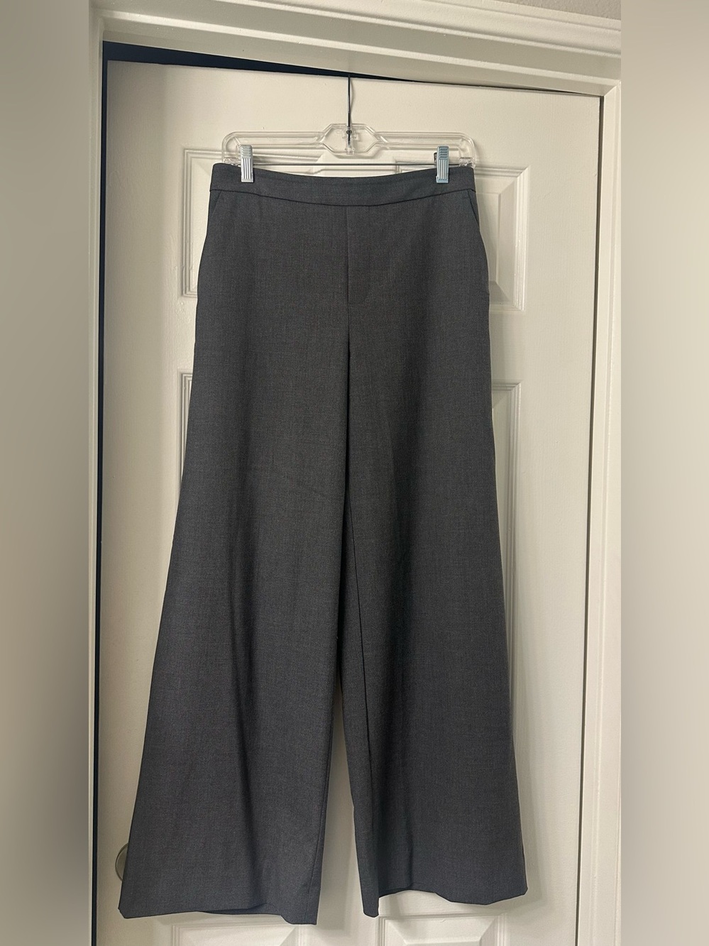 Banana Republic Wide-Leg Trousers in Charcoal Gray